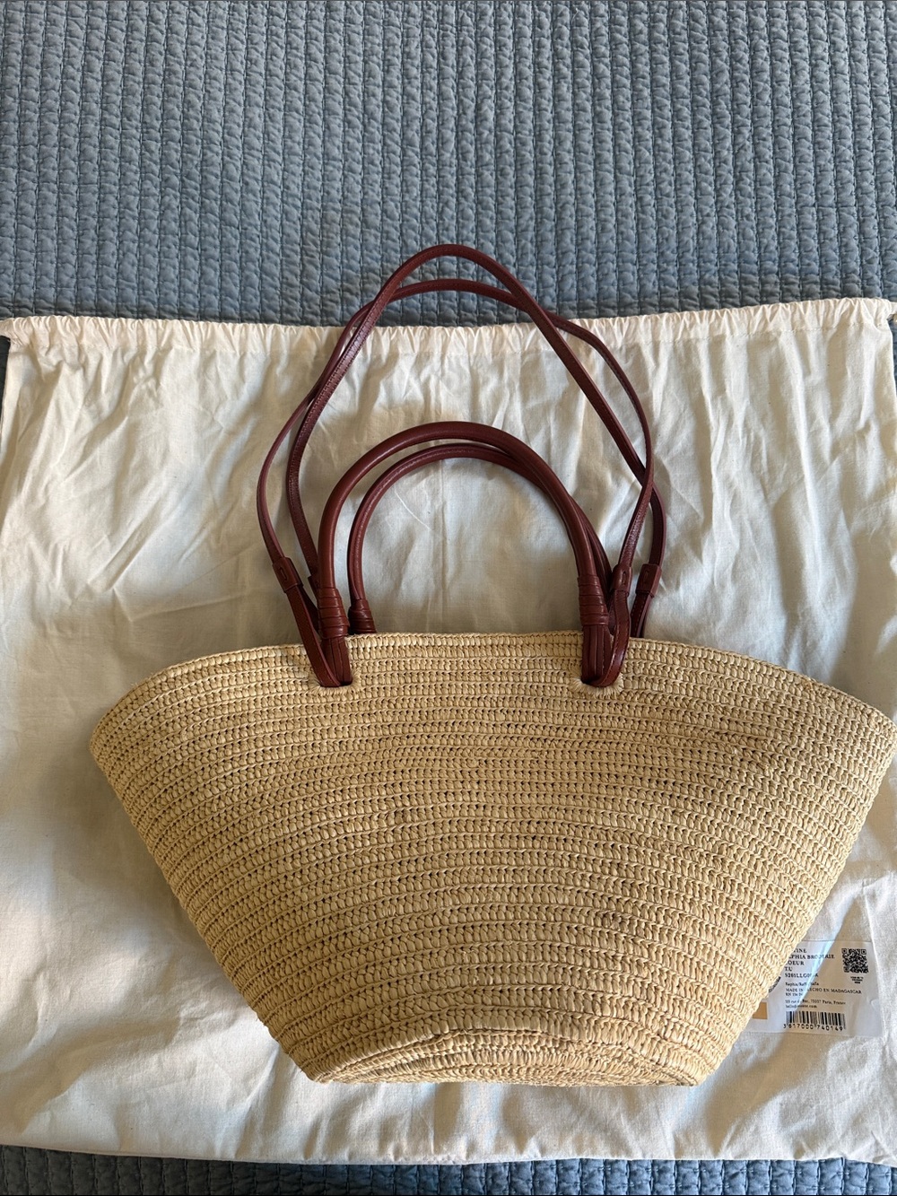 Sezane Justine Basket Bag Heart Embroidery - Picture 3 of 9
